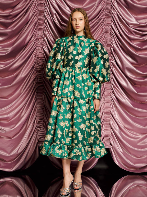 <b>DREAM</b> Showstopper Jacquard Maxi Dress Veronese Green / Z