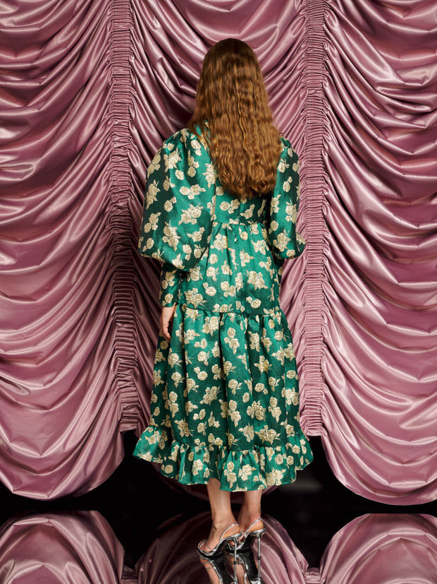 <b>DREAM</b> Showstopper Jacquard Maxi Dress Veronese Green / Z