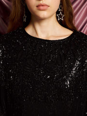 <b>DREAM</b> Nights Sequin Maxi Dress Onyx Black / Z