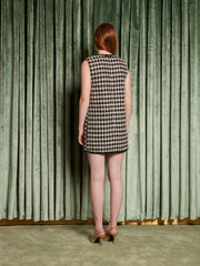 Spectacle Tweed Mini Dress Houndtooth Black / Z