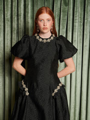 Viola Jacquard Midi Dress Coal Black / Z