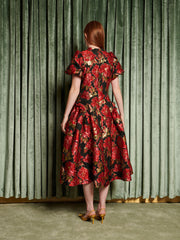 Illusions Jacquard Midi Dress Ruby Red / Z