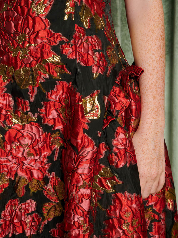 Illusions Jacquard Midi Dress Ruby Red / Z