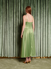 Cinematic Satin Midi Dress Pistachio Green / Z