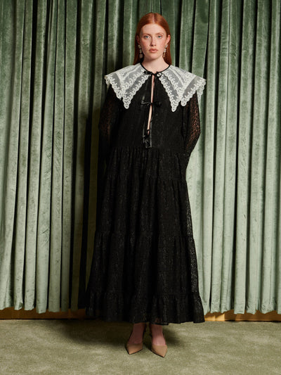Motion Collar Maxi Dress Coal Black / Z