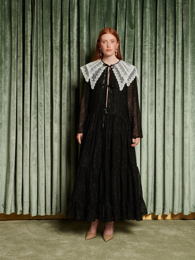 Motion Collar Maxi Dress Coal Black / Z