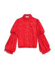 <b>DREAM</b> Court Rose Jacquard Blouse