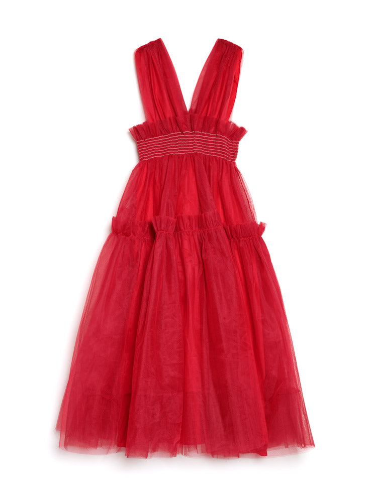 red tulle midi dress DREAM Rouge Tulle Midi Dress – Sister Jane (EU)
