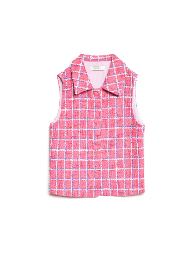 <b>DREAM</b> Cottage Check Tweed Vest