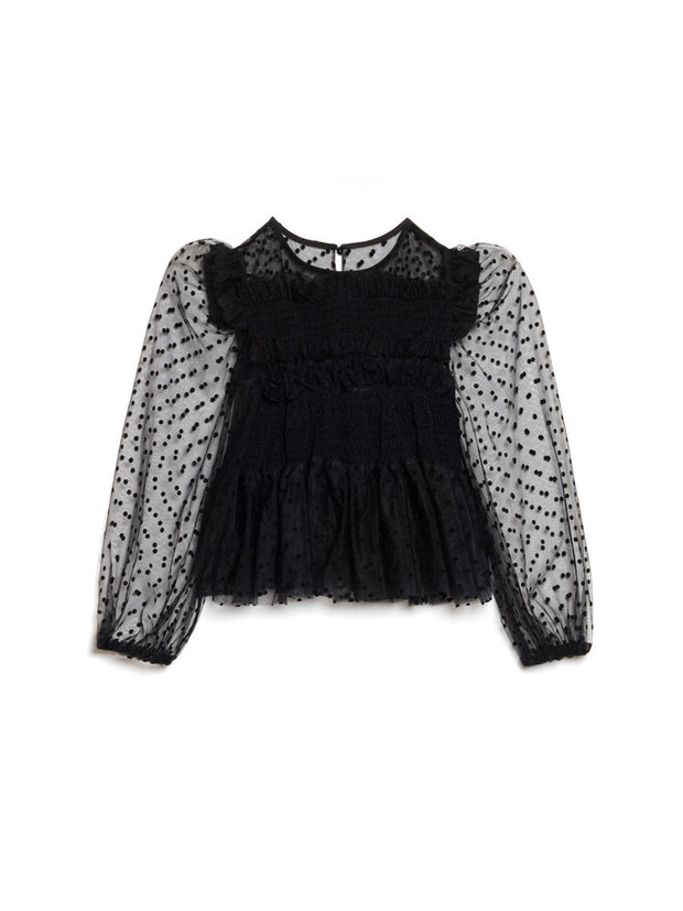 <b>DREAM</b> Interval Polka Dot Top