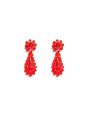Shell Isle Bead Earrings Ruby Red / 1