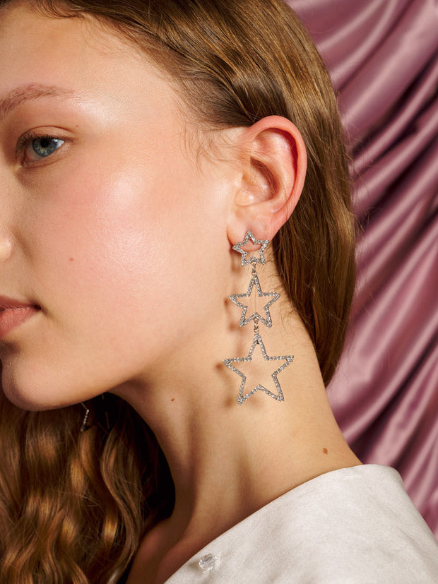 <b>DREAM</b> Starlight Drop Earrings Silver Star / Z