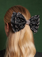 Alpine Bead Hair Bow Coal Black / Z