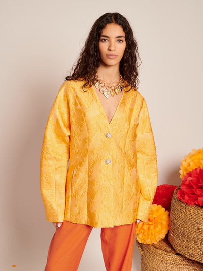 Sol Jacquard Blazer Sunflower Yellow / Z