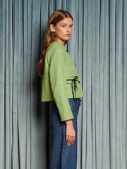 Theatre Tweed Bow Jacket Grass Green / Z