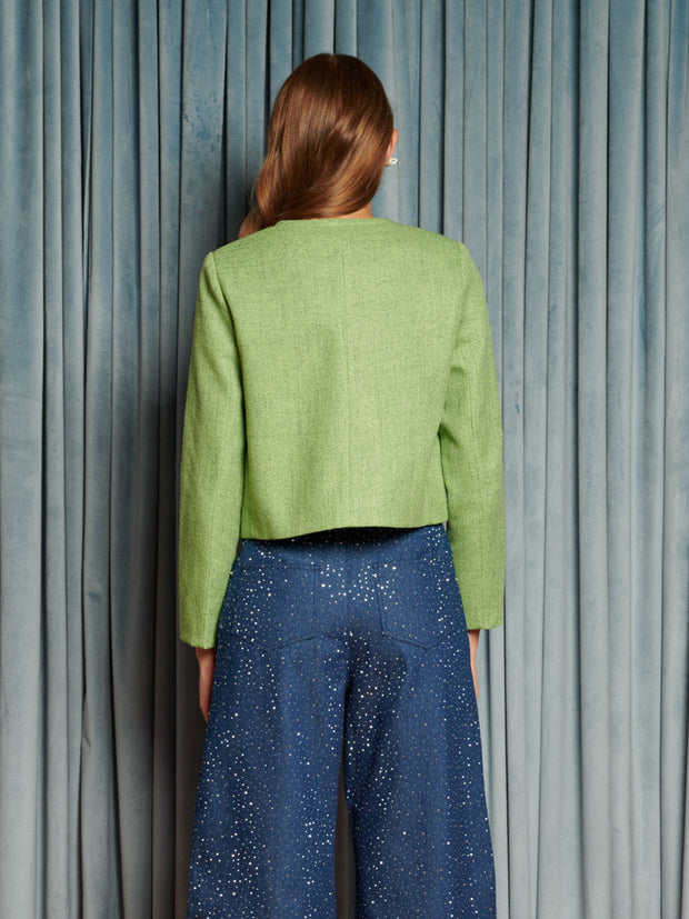 Theatre Tweed Bow Jacket Grass Green / Z