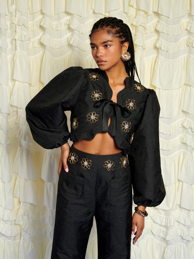 Sol De Noche Beaded Jacket Coal Black / Z