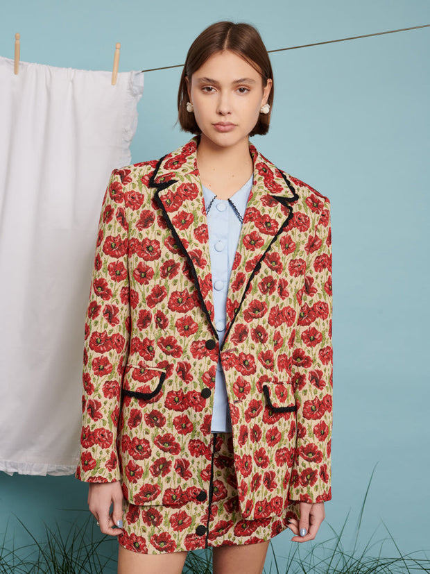 Clover Poppy Tapestry Blazer