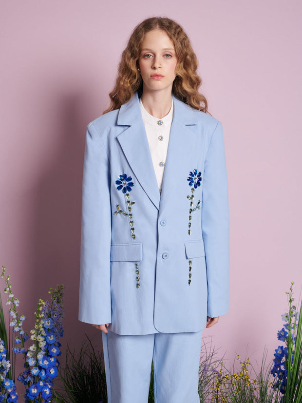 Field Gem Single Breasted Blazer Baby Blue / Z