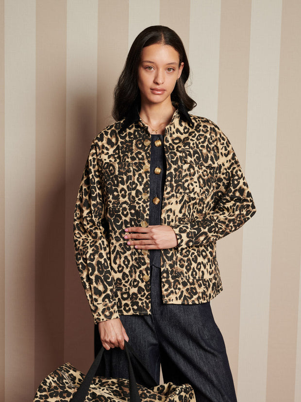 Conrad Leopard Worker Jacket Leopard Tan / Z