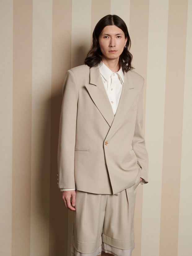 Drew Wrap Blazer Mushroom Grey / Z