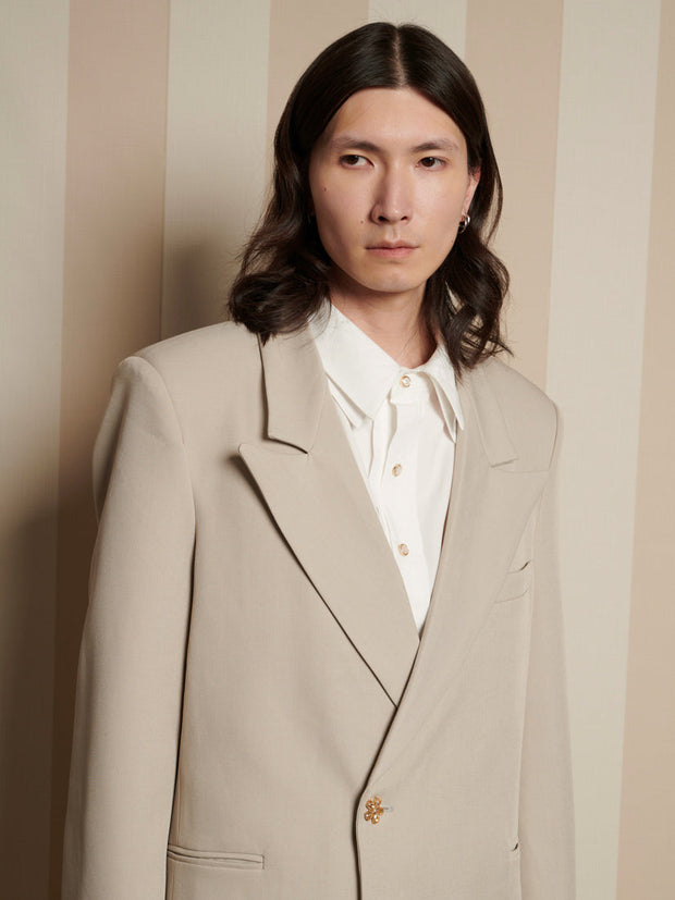 Drew Wrap Blazer Mushroom Grey / Z