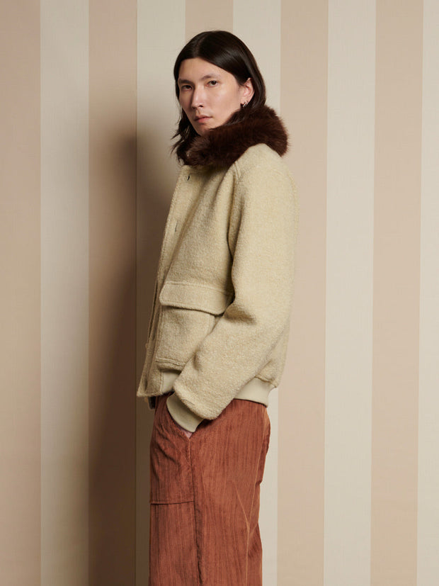 Arden Fur Collar Jacket Sage Green / Z