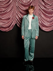 Elio Velvet Single Breasted Blazer
