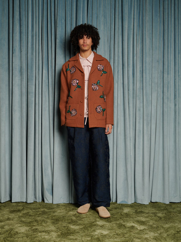 Odette Flower Embellished Jacket Bright Tan / Z