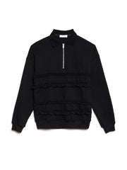 Tommie Ruffle Half Zip Sweat