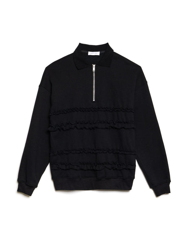 Tommie Ruffle Half Zip Sweat