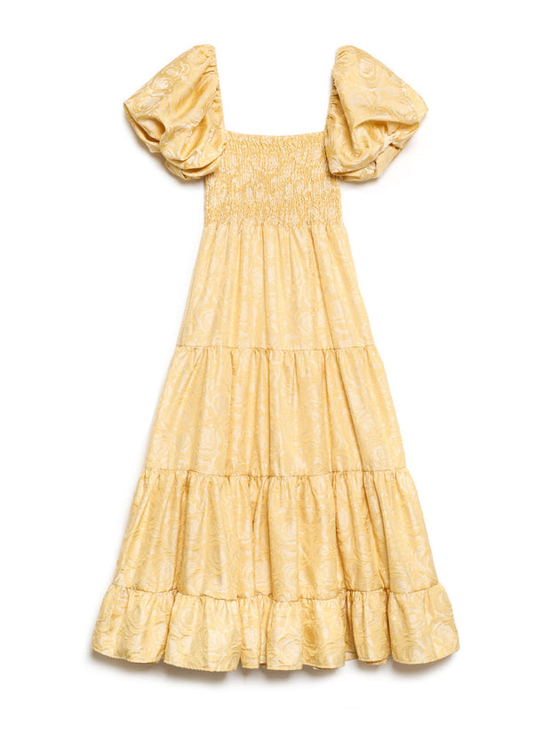 Marigold Jacquard Tiered Dress