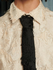 Lens Frayed Tie Coal Black / Z