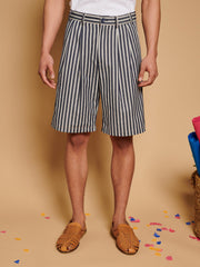 Luis Striped Shorts Navy Blue / Z