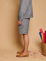 Luis Striped Shorts Navy Blue / Z