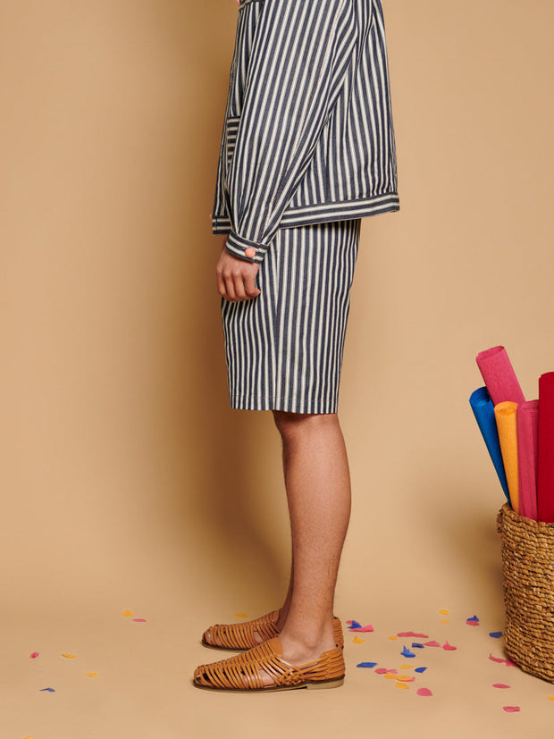 Luis Striped Shorts Navy Blue / Z