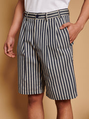 Luis Striped Shorts Navy Blue / Z