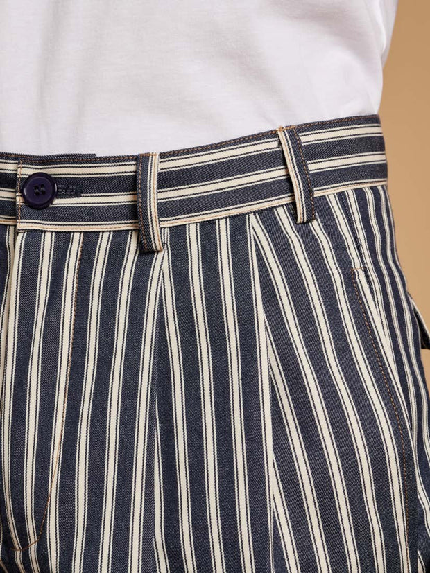 Luis Striped Shorts Navy Blue / Z