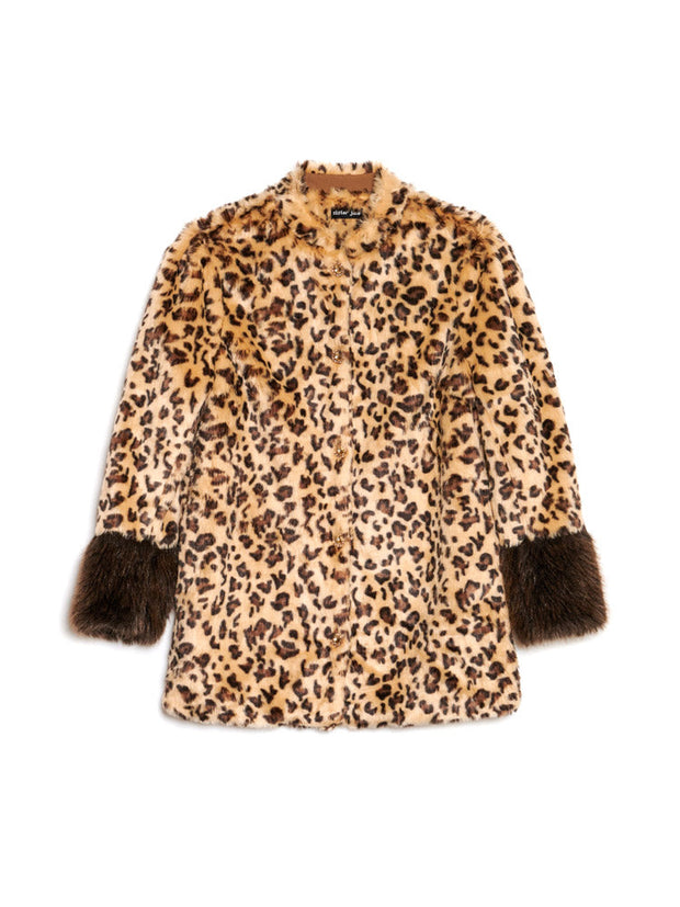 Malone Faux Fur Leopard Coat
