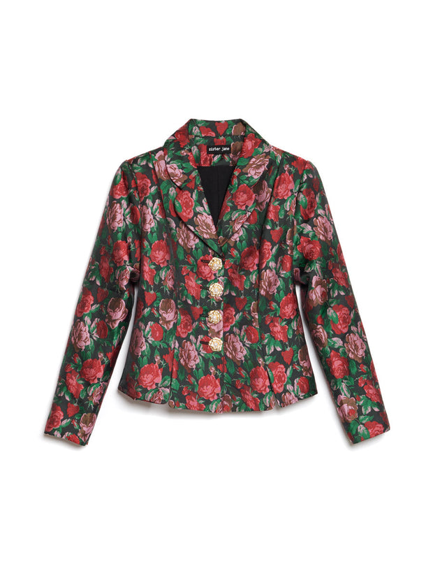 Fantasy Jacquard Cropped Blazer