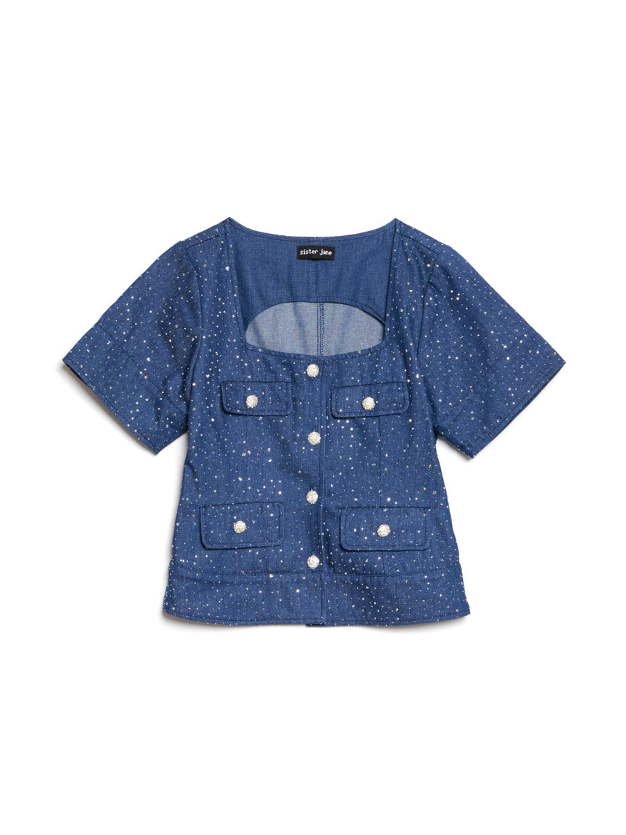 Daze Embellished Denim Top – Sister Jane (EU)