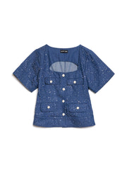 Daze Embellished Denim Top