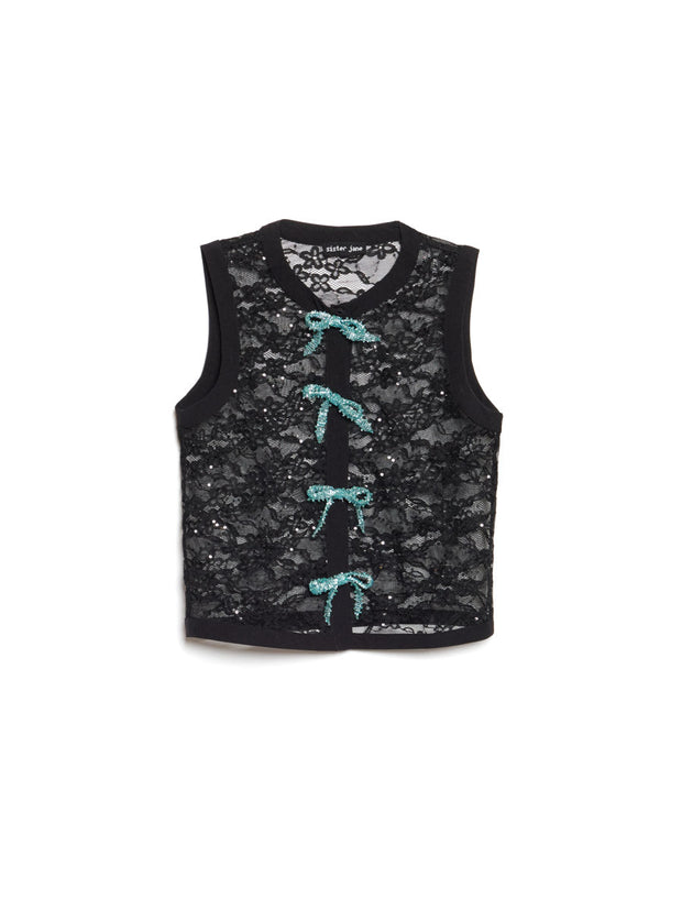 Eclipse Lace Bow Top