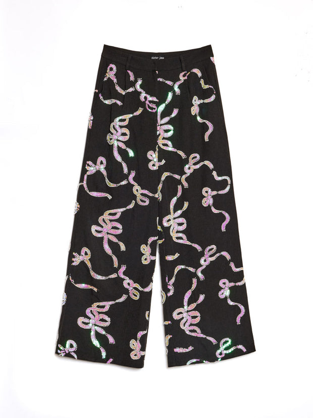 Ripple Bow Embellished Trousers