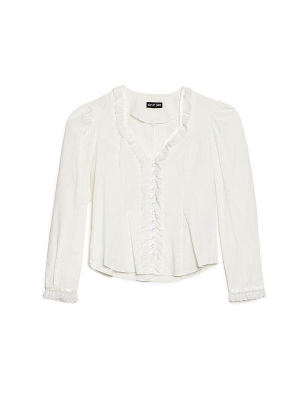 Powdered Ruffle Blouse