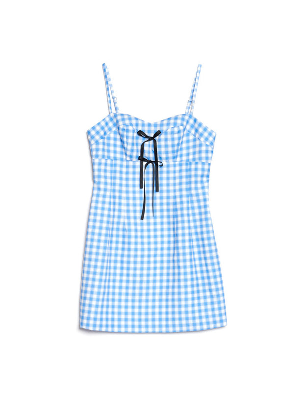 Lavender Gingham Mini Dress
