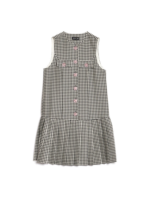 Petal Houndstooth Mini Dress