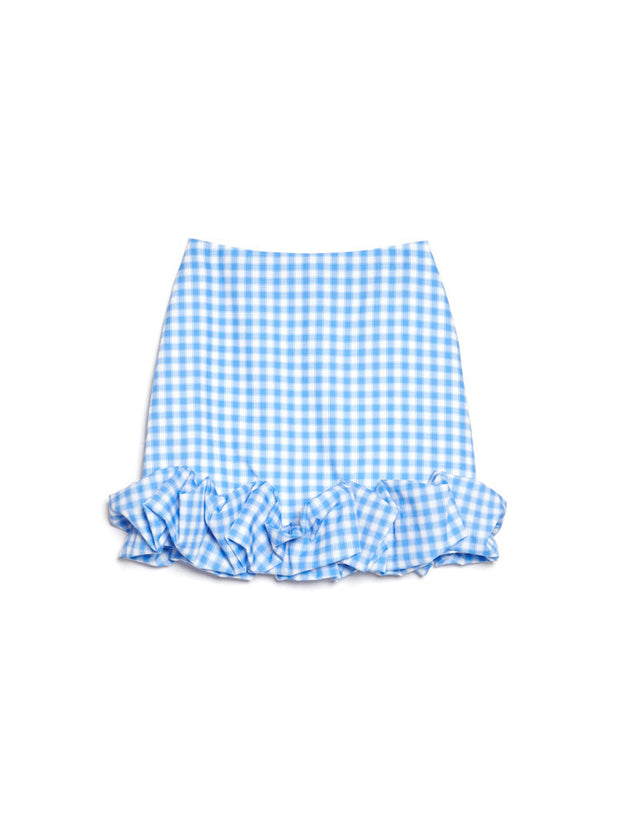 Lavender Gingham Mini Skirt
