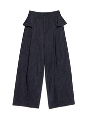 Curio Denim Ruffle Trousers