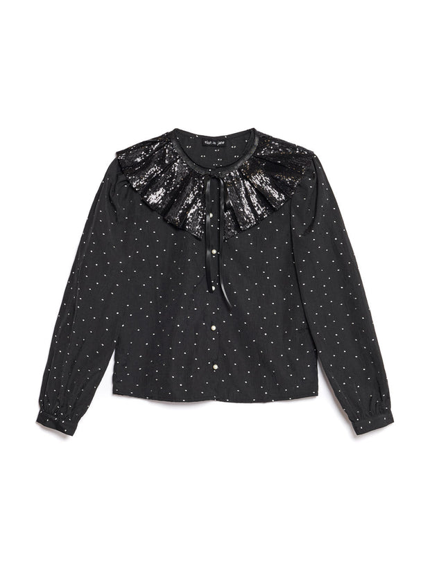 Waltz Sequin Collar Blouse